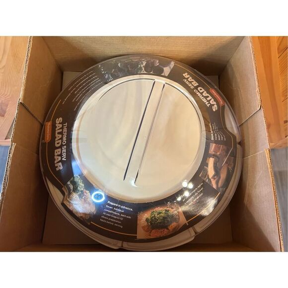 Vintage Thermo Serv Lazy Susan Style Salad Bar Carousel & Condiment Bowls - Picture 2 of 13